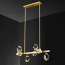 GobekUsa Minimalist Brass LED Gemstone Hanging Light for Dining Room - Crystal Island Lighting