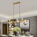 GobekUsa Minimalist Brass LED Gemstone Hanging Light for Dining Room - Crystal Island Lighting
