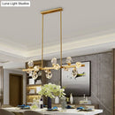 GobekUsa Minimalist Brass LED Gemstone Hanging Light for Dining Room - Crystal Island Lighting