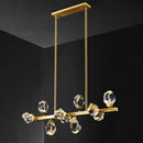 GobekUsa Minimalist Brass LED Gemstone Hanging Light for Dining Room - Crystal Island Lighting