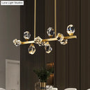 GobekUsa Minimalist Brass LED Gemstone Hanging Light for Dining Room - Crystal Island Lighting
