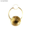 GobekUsa Minimalist Brass Orbit Wall Sconce - 10"/12.5"/17" Wide Light Fixture with White Light