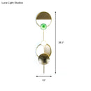 GobekUsa Minimalist Brass Orbit Wall Sconce - 10"/12.5"/17" Wide Light Fixture with White Light