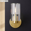 GobekUsa Minimalist Brass Sconce with Clear Triangle Glass Shade for Living Room Wall