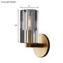 GobekUsa Minimalist Brass Sconce with Clear Triangle Glass Shade for Living Room Wall