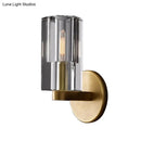GobekUsa Minimalist Brass Sconce with Clear Triangle Glass Shade for Living Room Wall