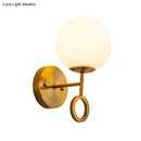 GobekUsa Minimalist Brass Wall Mounted Sconce with Cream Glass Shade - Global 1-Light Lamp