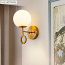 GobekUsa Minimalist Brass Wall Mounted Sconce with Cream Glass Shade - Global 1-Light Lamp