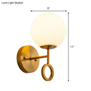GobekUsa Minimalist Brass Wall Mounted Sconce with Cream Glass Shade - Global 1-Light Lamp