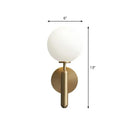 GobekUsa Minimalist Brass Wall Sconce with Cream Glass Shade - 1-Light Living Room Lighting