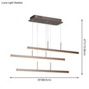 GobekUsa Minimalist Acrylic 3-Tiered Pendant Light for Dining Room or Kitchen Island - Coffee with LED Illumination