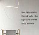 GobekUsa BELT LED Pendant Lamp: Minimalist Leather Hanging Light for Dining Room Home Decor