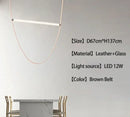GobekUsa BELT LED Pendant Lamp: Minimalist Leather Hanging Light for Dining Room Home Decor