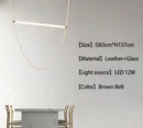 GobekUsa BELT LED Pendant Lamp: Minimalist Leather Hanging Light for Dining Room Home Decor