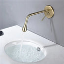 GobekUsa Brushed Gold Basin Faucet, Hot & Cold Mixer Tap, In-Wall Water Drop Faucet