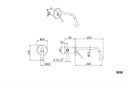 GobekUsa Brushed Gold Basin Faucet, Hot & Cold Mixer Tap, In-Wall Water Drop Faucet