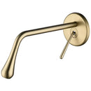 GobekUsa Brushed Gold Basin Faucet, Hot & Cold Mixer Tap, In-Wall Water Drop Faucet