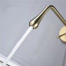 GobekUsa Brushed Gold Basin Faucet, Hot & Cold Mixer Tap, In-Wall Water Drop Faucet