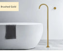 GobekUsa Brushed Gold Black Floor Mounted Bathtub Shower Faucet