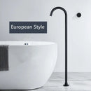 GobekUsa Brushed Gold Black Floor Mounted Bathtub Shower Faucet