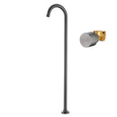GobekUsa Brushed Gold Black Floor Mounted Bathtub Shower Faucet