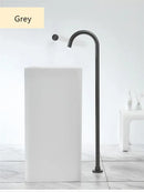 GobekUsa Brushed Gold Black Floor Mounted Bathtub Shower Faucet