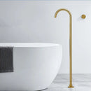 GobekUsa Brushed Gold Black Floor Mounted Bathtub Shower Faucet