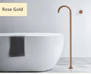 GobekUsa Brushed Gold Black Floor Mounted Bathtub Shower Faucet