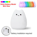 Minimalist cat silicone led night light bedroom lamp 3 colors by Decorbites