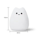 Minimalist cat silicone led night light bedroom lamp 3 colors by Decorbites