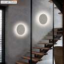 GobekUsa Minimalistic Cement Grey LED Wall Sconce Light for Bedside - Flat Round Wall Mount