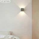 GobekUsa Minimalist Cement LED Wall Sconce Light for Living Room in Grey Square Shape