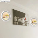 GobekUsa Minimalist Circular LED Wall Sconce in White for Living Room