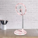 GobekUsa Minimalist Circular Metal USB Vanity Lamp with LED Fill Light for Mobile Phone Holder - Black/White/Pink