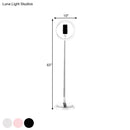 GobekUsa Minimalist Circular Metal USB Vanity Lamp with LED Fill Light for Mobile Phone Holder - Black/White/Pink