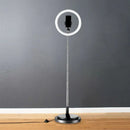 GobekUsa Minimalist Circular Metal USB Vanity Lamp with LED Fill Light for Mobile Phone Holder - Black/White/Pink