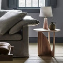 GobekUsa Circular Walnut Wood Coffee Table for Living Room with Solid Nordic Design