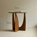 GobekUsa Circular Walnut Wood Coffee Table for Living Room with Solid Nordic Design