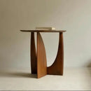 GobekUsa Circular Walnut Wood Coffee Table for Living Room with Solid Nordic Design