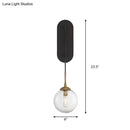 GobekUsa Minimalist Clear Glass Wall Sconce with 1 Light - Black Wall Mounted Fixture