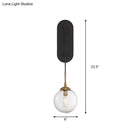 GobekUsa Minimalist Clear Glass Wall Sconce with 1 Light - Black Wall Mounted Fixture