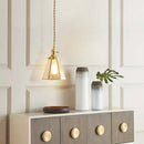GobekUsa Glass LED Hanging Lamp | Minimalist Copper Pendant Light