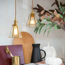 GobekUsa Glass LED Hanging Lamp | Minimalist Copper Pendant Light