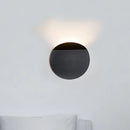GobekUsa Modern Round Metal Wall Sconce Light - Black/Grey/White LED - Corridor Wall Mount
