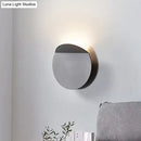 GobekUsa Modern Round Metal Wall Sconce Light - Black/Grey/White LED - Corridor Wall Mount