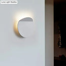 GobekUsa Modern Round Metal Wall Sconce Light - Black/Grey/White LED - Corridor Wall Mount