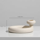 Minimalist cream ceramic art vase living room sculptural decor by Decorbites