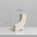 Minimalist cream ceramic art vase living room sculptural decor by Decorbites