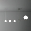 GobekUsa Minimalist Cream Glass Globe Island Pendant Light for Dining Room