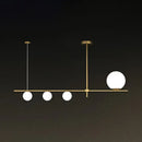 GobekUsa Minimalist Cream Glass Globe Island Pendant Light for Dining Room